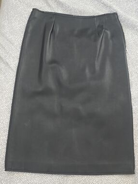 J.O.A. Black Faux Leather Pencil Skirt
